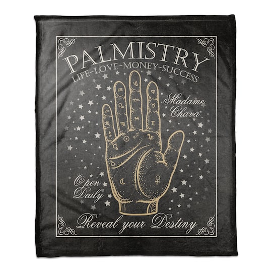 Palmistry Sign 6 50&#x22; x 60&#x22; Coral Fleece Blanket